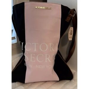 Victoria's Secret Crossbody Messanger Canvas Bag Black & Pink Limited Ed. 2015